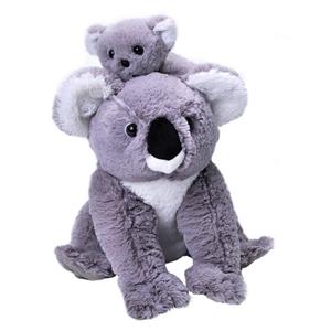 Wild Republic Pluche grijze koala beer met baby knuffel cm -