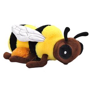 Pluche knuffel dieren Eco-kins honingbij - zwart/geel - 30 cm -