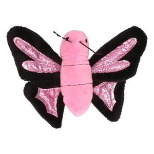Pluche roze vlinder knuffeltje 10 cm -
