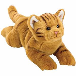 Suki Gifts Pluche rode poes/kat knuffel liggend 33 cm -