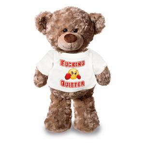 Bellatio Afscheidscadeau collega - teddybeer - grappig - fucking quitter - 24 cm -