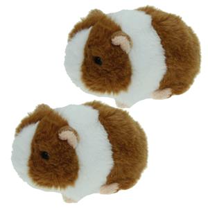 Set van 2x stuks pluche knuffel dieren Cavia van 13 cm -