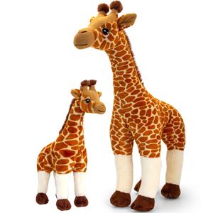 Pluche knuffel dieren Giraffes familie setje 30 en 70 cm -