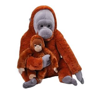 Wild Republic Grote Pluche knuffel dieren familie Orang Utan aap 52 cm -