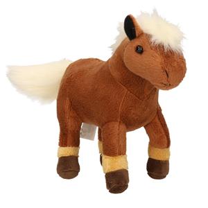 Pluche bruine paarden knuffel 26 cm speelgoed -