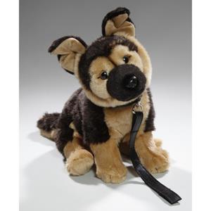 CarlDick Knuffel Duitse Herdershond aan riem 25 cm -