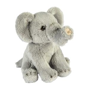 Pluche grijze olifant knuffel 15 cm speelgoed -