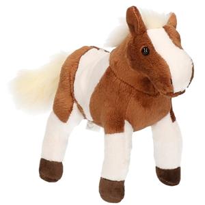 Cornelissen Pluche bruin/witte paarden knuffel 26 cm speelgoed -