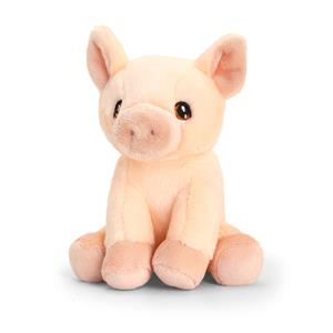 Pluche knuffel dier varken 12 cm -