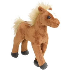 Pluche knuffel paard bruin 20 cm -