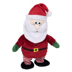 Svenska Living Kerstman knuffel pop-figuur - 30 cm - met beweging en muziek -