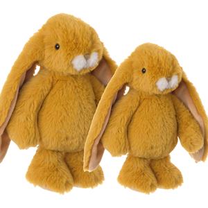 Bukowski pluche knuffel konijnen set 2x stuks - okergeel - 22 en 30 cm - luxe knuffels -