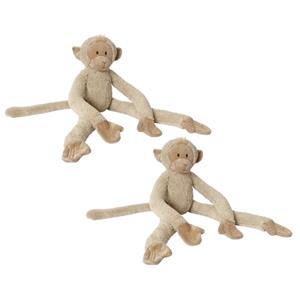 Happy Horse 2x stuks  aapje knuffel beige 45 cm -