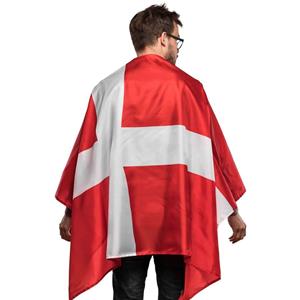 Unisport Denemarken Vlag Cape - Rood/Wit