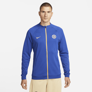 Nike Chelsea FC Academy Pro  knit voetbaljack met rits over de hele lengte voor heren - Blauw