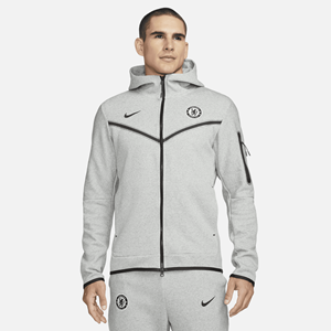 Nike Chelsea FC Tech Fleece Windrunner Derde  voetbalhoodie met rits over de hele lengte voor heren - Grijs