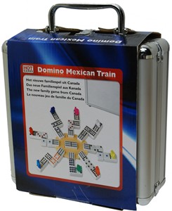 HOT Games Mexican Train Domino in Aluminium Koffer (Dubbel 12)