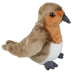 Ravensden Pluche knuffel dieren Roodborstje vogel van 19 cm -