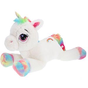 Pluchiez Unicorn Pluche Wit Liggend 80 Cm