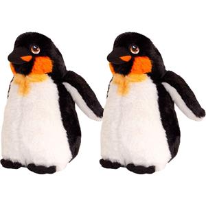 pluche keizers pinguin knuffeldier - 2x - wit/zwart - staand - 20 cm -