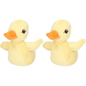 2x stuks kleine Knuffel eendjes 10 cm -