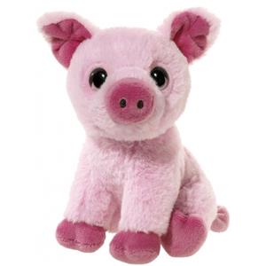 Zacht roze pluche varken knuffeltje 14 cm -