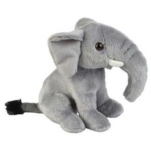 Pluche grijze zittende olifant knuffel 18 cm speelgoed -