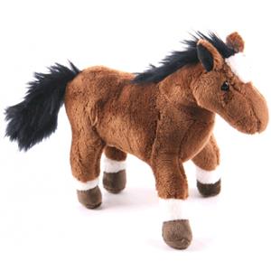 Pluche paard bruin 24 cm -