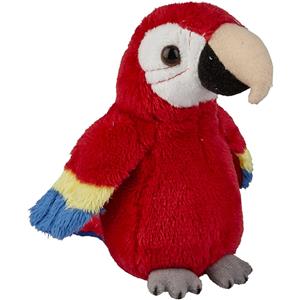 Ravensden Pluche knuffel dieren rode macaw papegaai vogel van 15 cm -