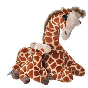 Wild Republic Pluche gevlekte giraffe met baby knuffel cm speelgoed -