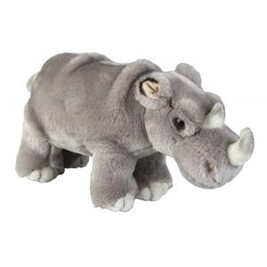Pluche grijze neushoorn knuffel 28 cm speelgoed -