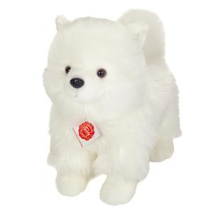 Teddy Hermann 91981 - Zwergspitz weiß stehend, 35 cm, Plüschtier
