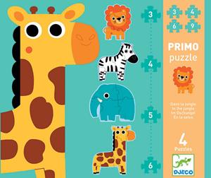 Djeco Primo puzzel In de Jungle 4 legpuzzels 