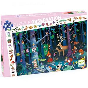 Djeco observatie puzzel betoverd bos +5jr 100st