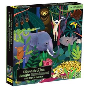 Mudpuppy Glow-In-the-Dark puzzel Jungle 500st