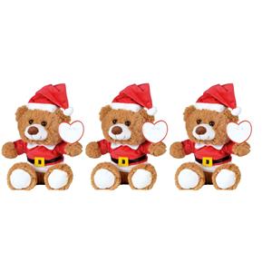 Merkloos 15x Kerst knuffel pluche beertjes bruin zittend 18 x 19 cm speelgoed -