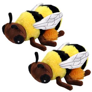 Set van 2x stuks pluche knuffel dieren Eco-kins honing bij van 25 cm -