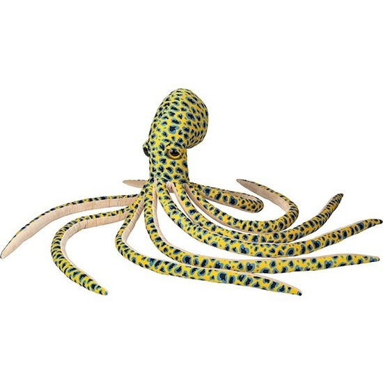 Grote pluche gele octopus/inktvis knuffel 100 cm speelgoed -