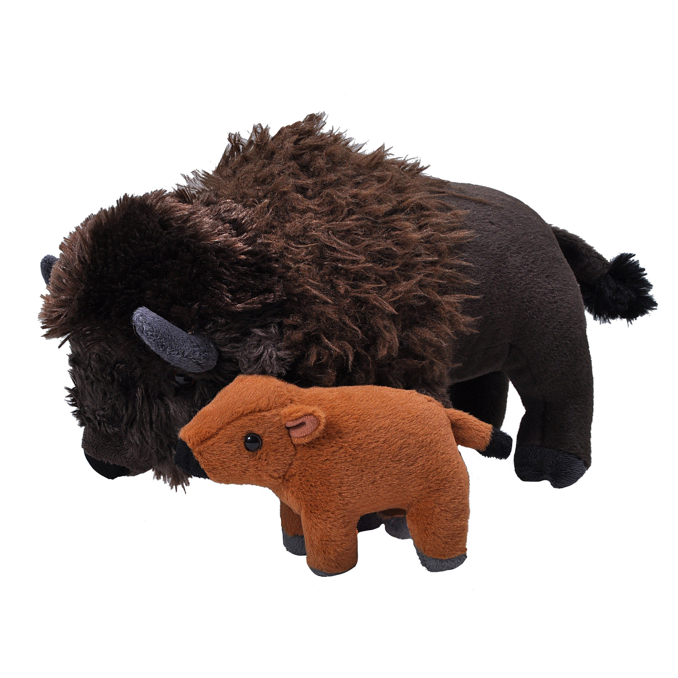 Pluche knuffel dieren familie bizons/buffels cm -