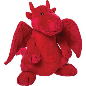 Suki Gifts Pluche knuffel dieren draak rood 17 cm -