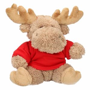 Pluche eland kerst knuffel 15 cm met shirt -