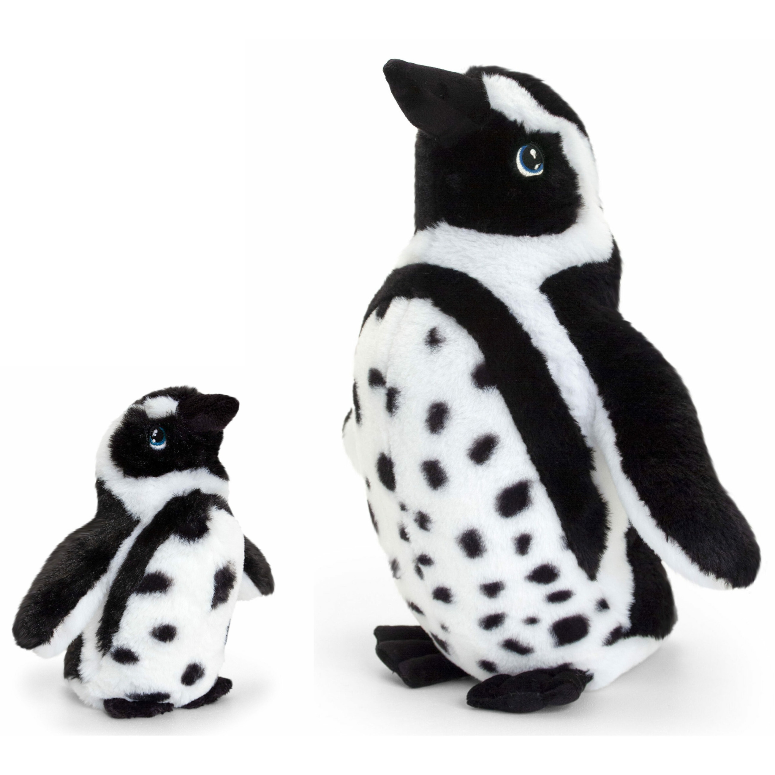 Keel Toys pluche Humboldt pinguin knuffeldieren - wit/zwart - staand - 18 en cm -