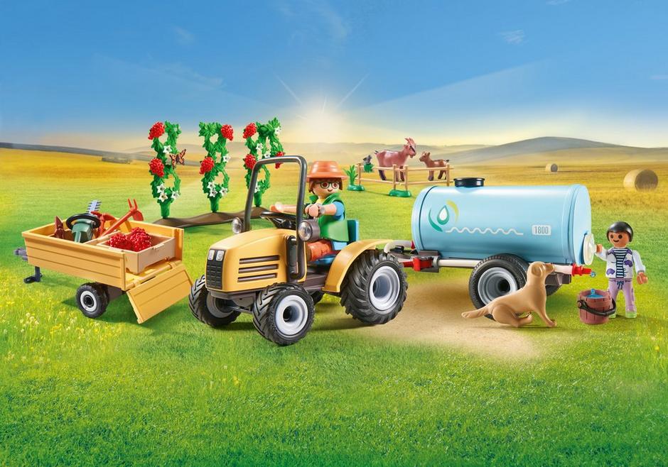 Playmobil Tractor met aanhanger en watertank