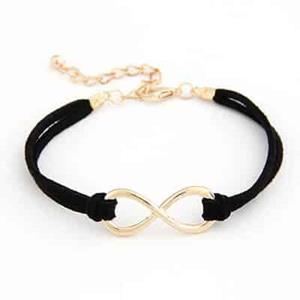 Leren Infinity BFF armband - Zwart