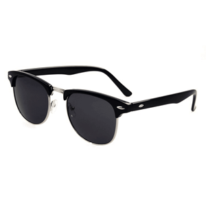 Black Half-Frame Wayfarer Zonnebril