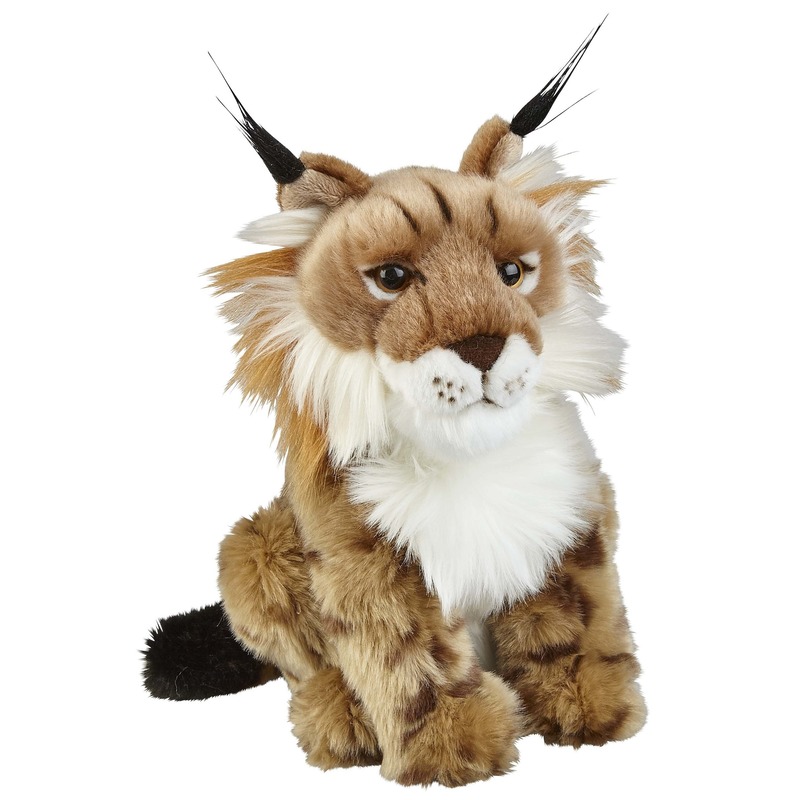 Pluche bruine lynx knuffel 28 cm speelgoed -