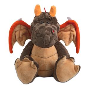 Pluche knuffel draak rode vleugels 33 cm -