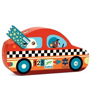 Djeco puzzel de raceauto 16 stukjes