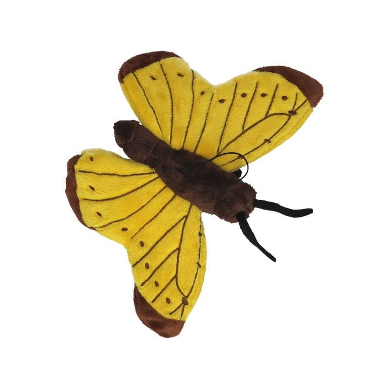 Pluche gele vlinder 21 cm -