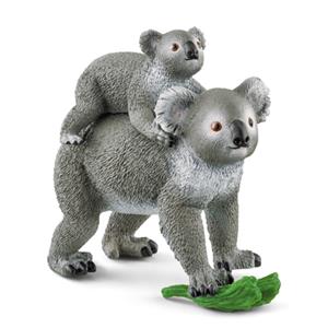 Schleich 42566 - Wild Life, Koala Mutter mit Baby, Tierfigur